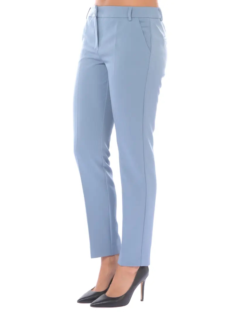 pantalone da donna Emme By Marella chino con microriga TURCHESE