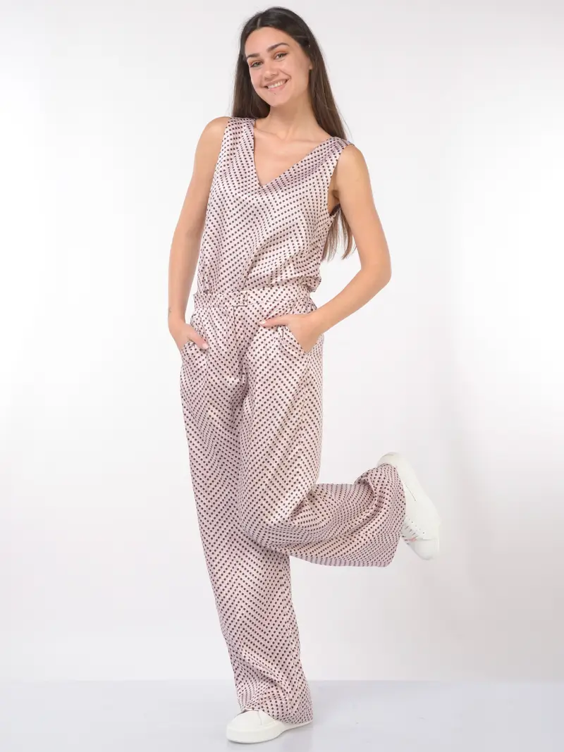 pantalone da donna Emme By Marella effetto raso a pois BEIGE miniatura 2