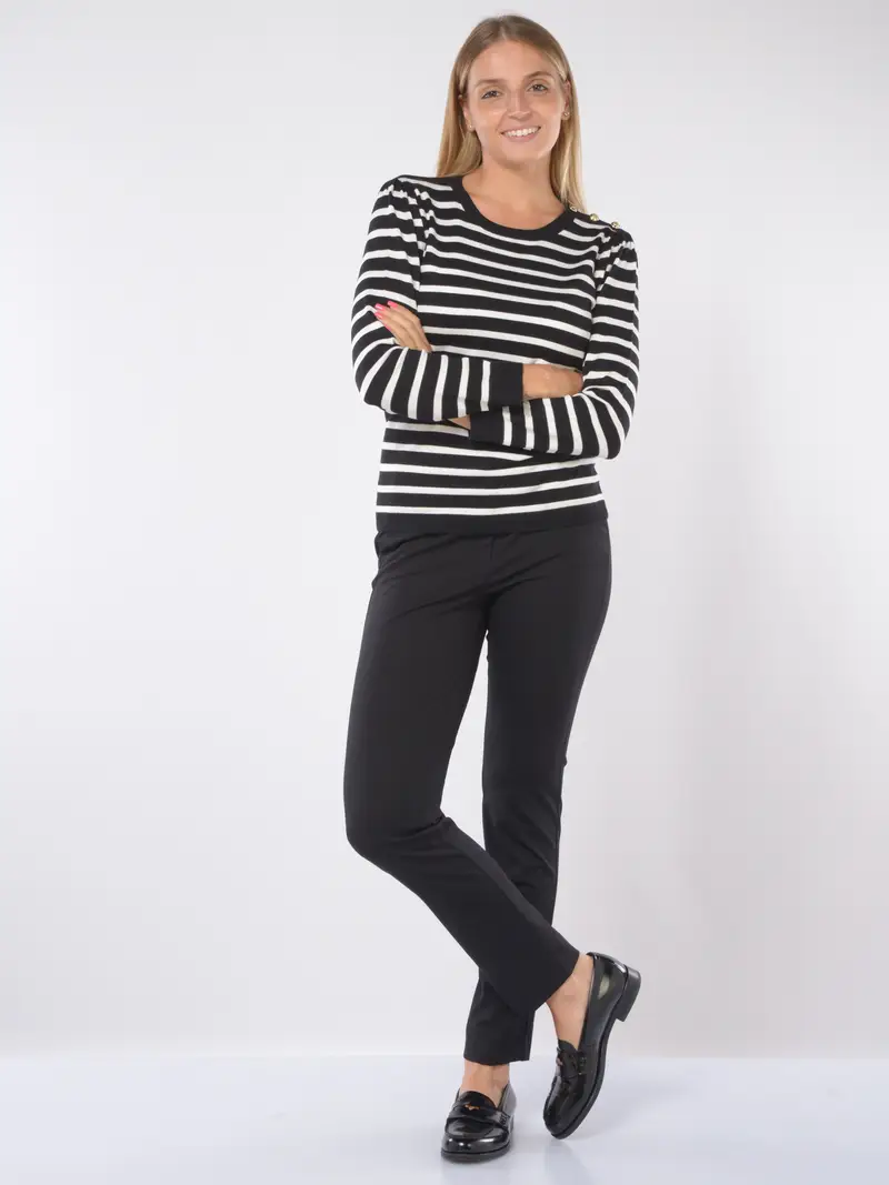 pantalone da donna Emme By Marella in jersey con elastico NERO miniatura 2
