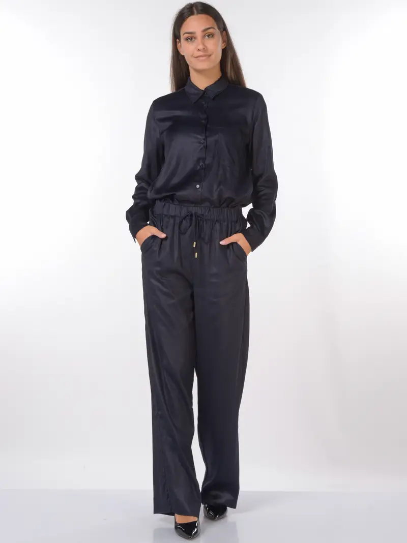 pantalone da donna Emme By Marella microvelluto con coulisse Blu miniatura 2