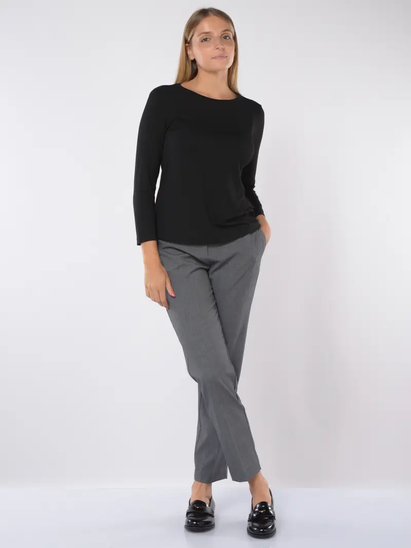 t Shirt da donna Emme By Marella in viscosa con manica a tre quarti NERO miniatura 2