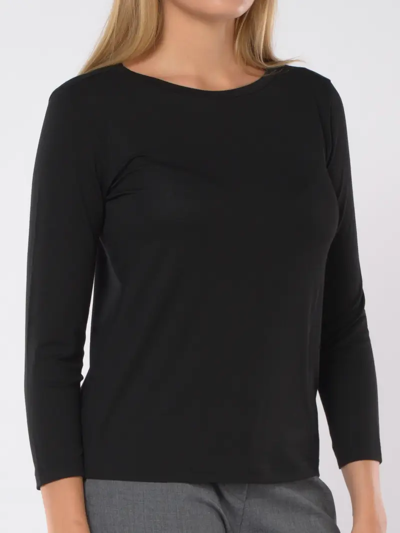 t Shirt da donna Emme By Marella in viscosa con manica a tre quarti NERO