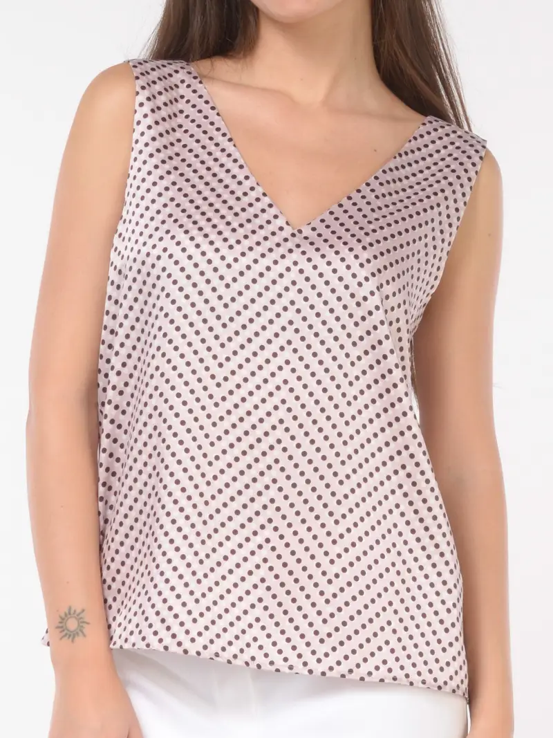 top da donna Emme By Marella a pois con scollo a V Rosa