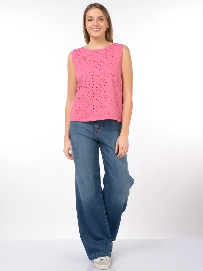 top da donna Emme By Marella in sangallo con zip VIOLA miniatura 2