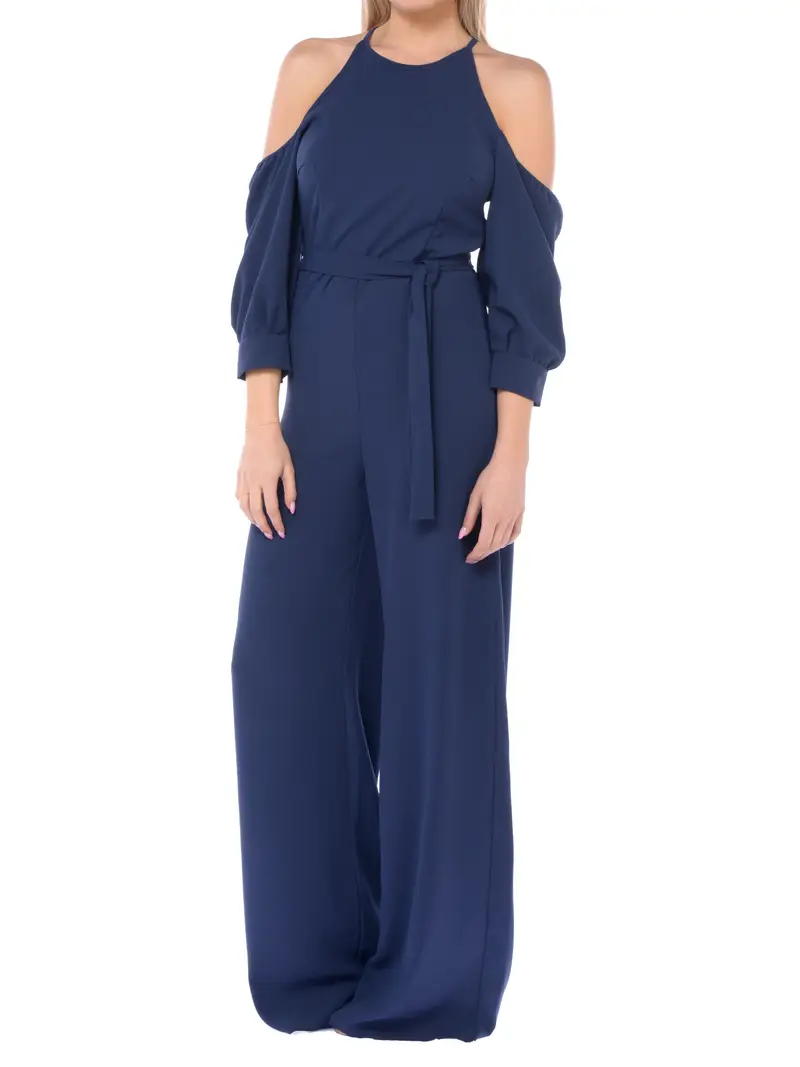 tuta Pantalone da donna Emme By Marella a palazzo con oblo Blu