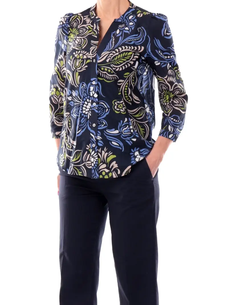 camicia fantasia emme marella da donna - blu
