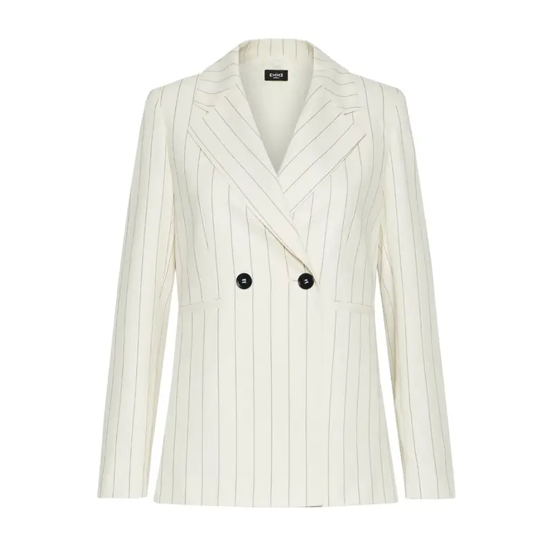 GIACCA DOPPIOPETTO GESSATA AGRA1 DONNA Bianco