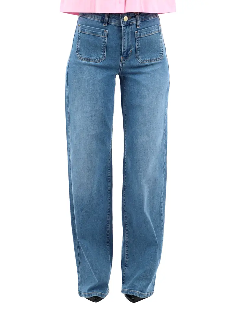jeans a zampa emme marella da donna - denim