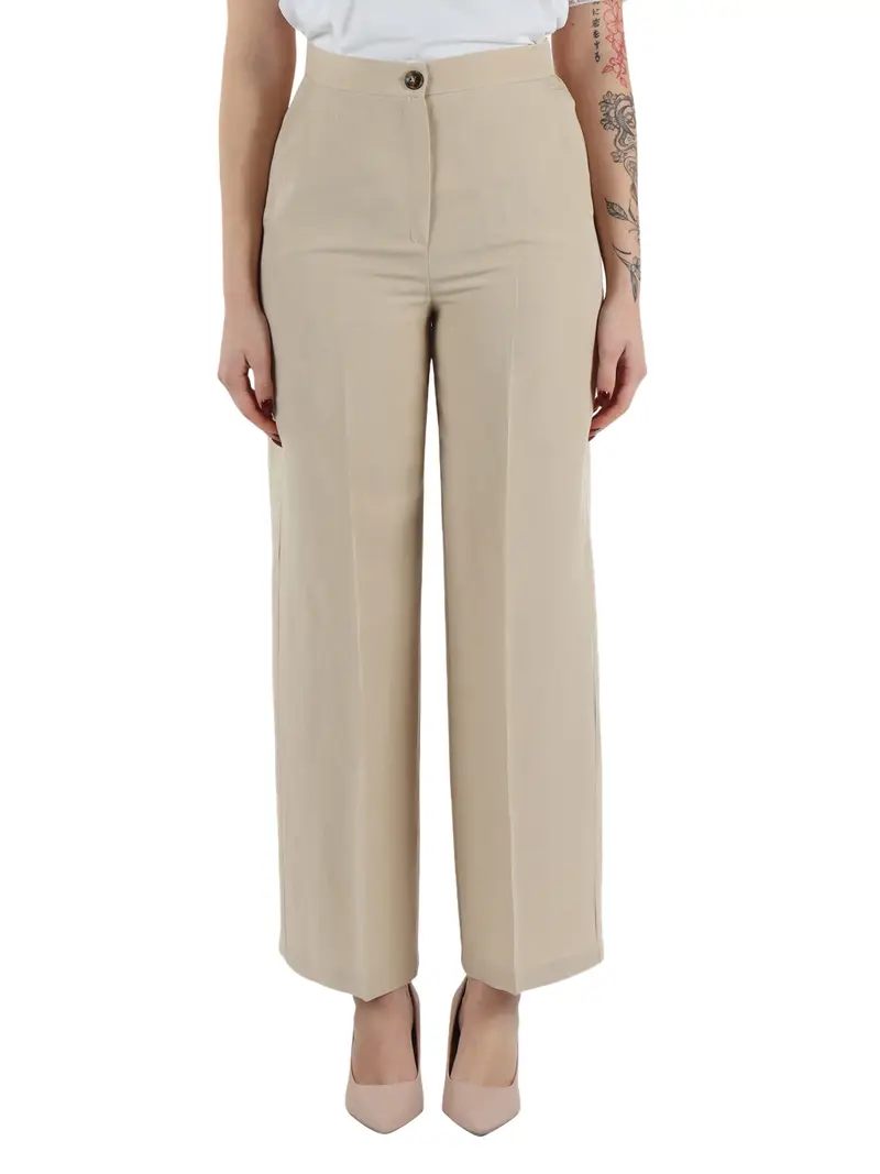 pantalone palazzo emme marella da donna - beige