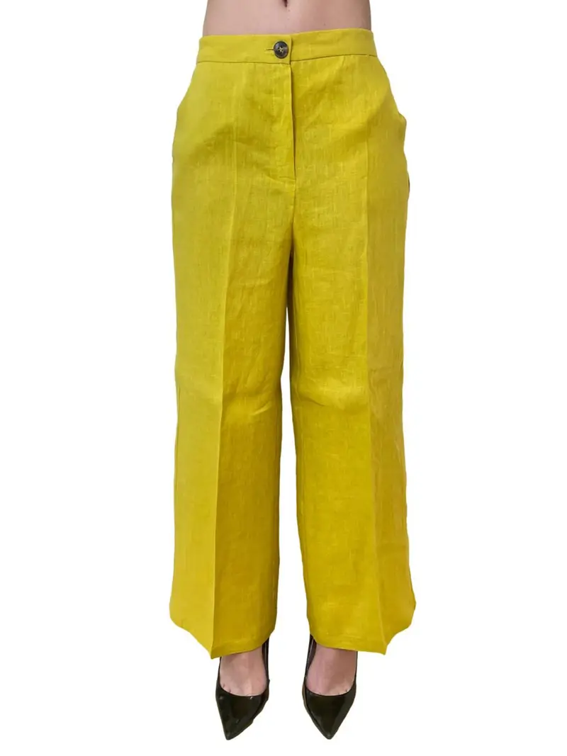 pantalone palazzo emme marella da donna - giallo