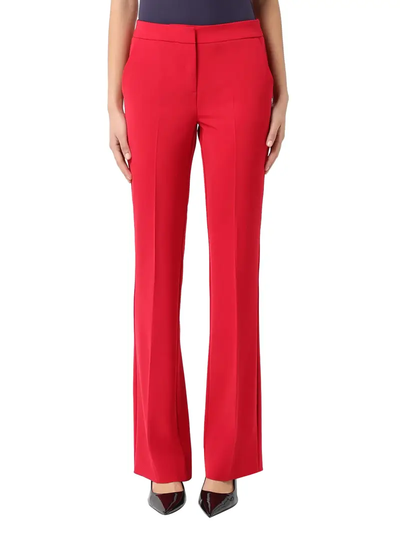 pantalone zampa emme marella da donna - rosso