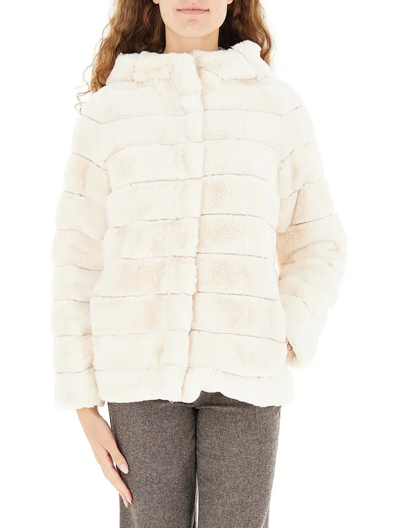 pelliccia emme marella ecologica sem da donna - bianco