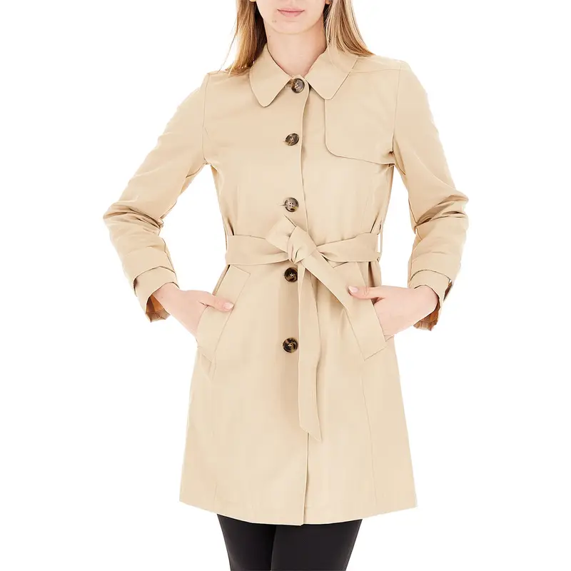 TRENCH LUNGO IN GABARDINA ANTI GOCCIA DONNA