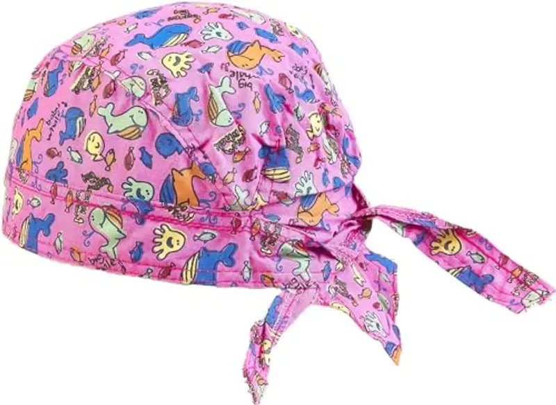 EMMEBi bandana bambino neonato cotone estivo (Balena Rosa)