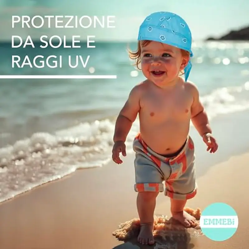 EMMEBi bandana bambino neonato cotone estivo (Nero) miniatura 2