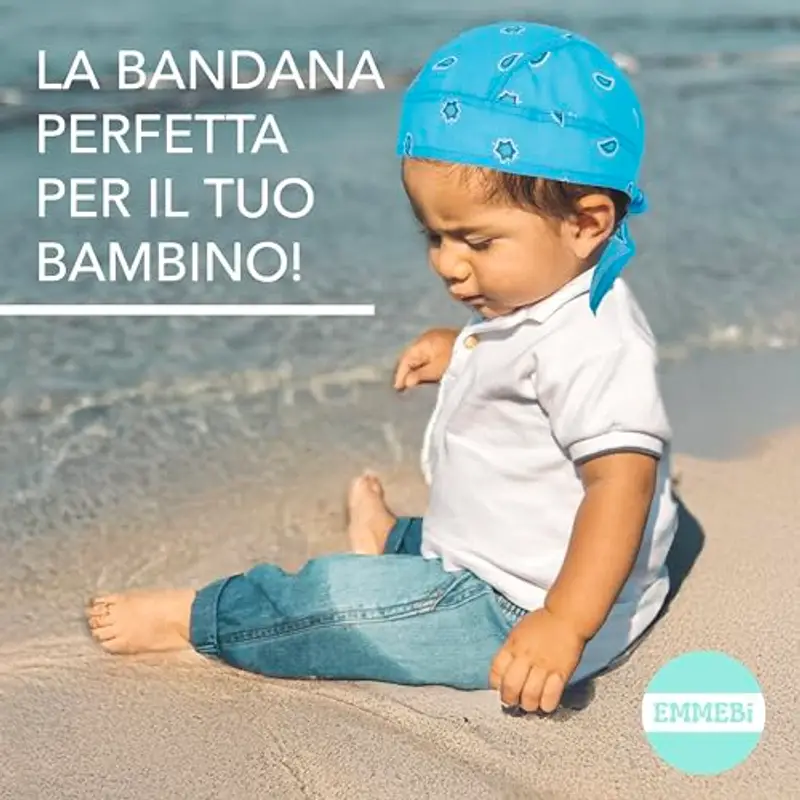 EMMEBi bandana bambino neonato cotone estivo (Royal) miniatura 2