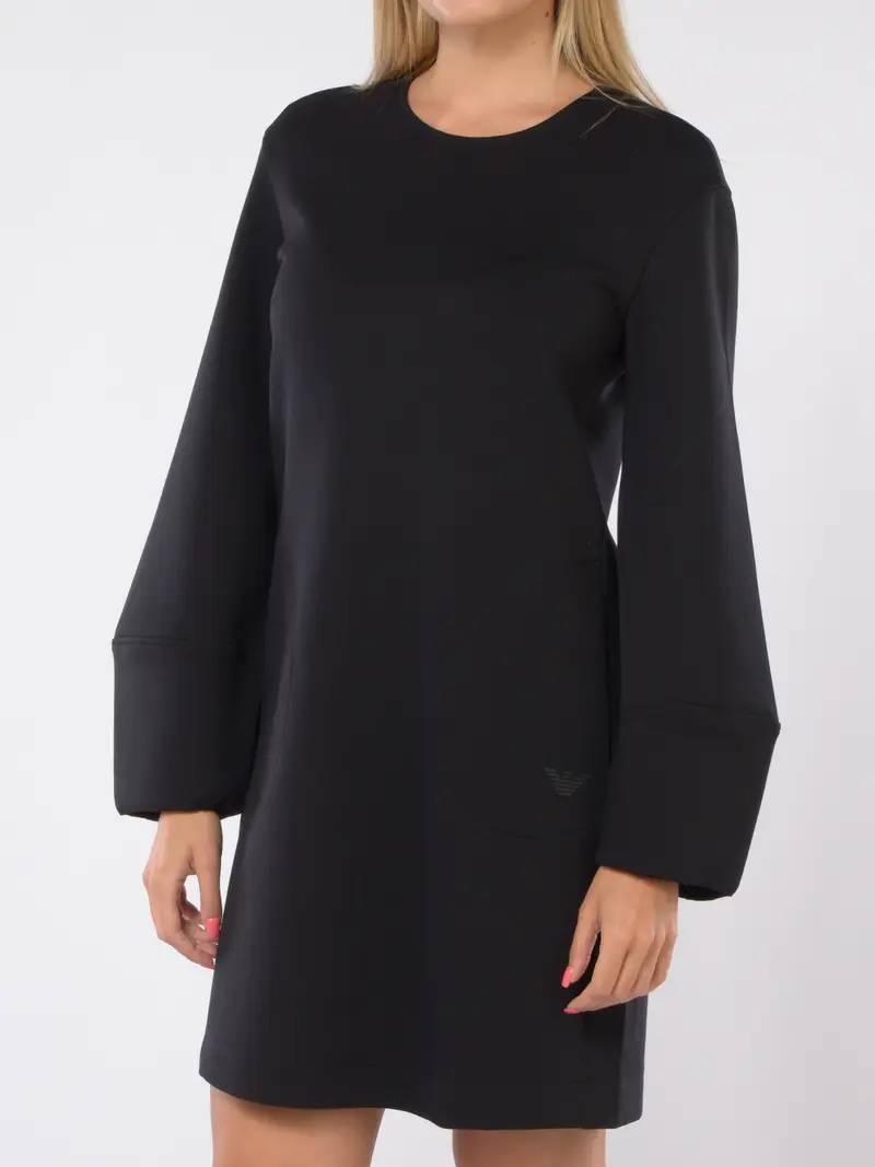abito corto da donna Emporio Armani in felpa con tasche NERO