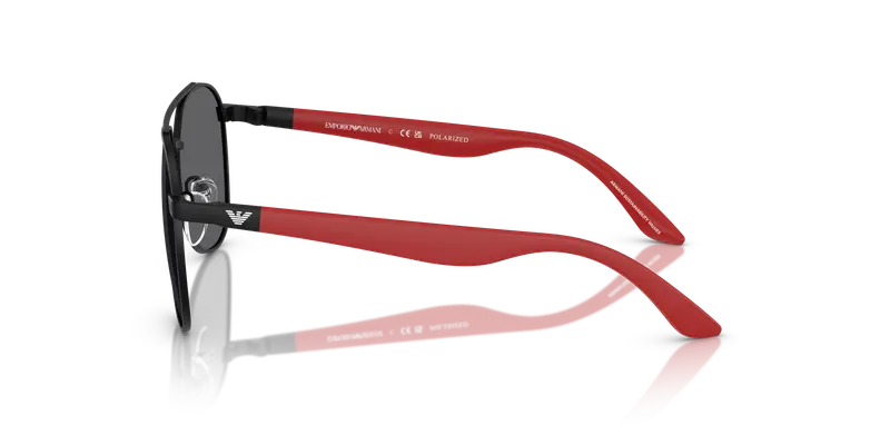 Emporio Armani Bambino EK2001 3001T3 Occhiali da sole Metallo Nero Grigio Pilot Polarizzata miniatura 3