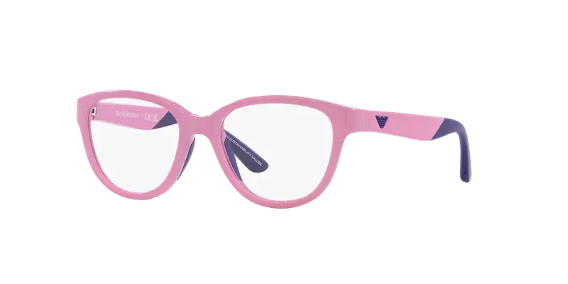 Emporio Armani Bambino EK3002 6016 Montature da vista Iniettato Viola Trasparente Cat Eye Normale miniatura 2