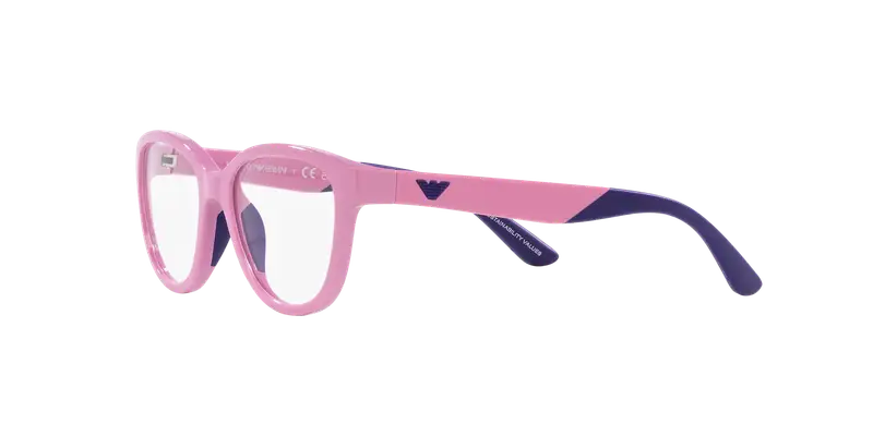 Emporio Armani Bambino EK3002 6016 Montature da vista Iniettato Viola Trasparente Cat Eye Normale miniatura 3