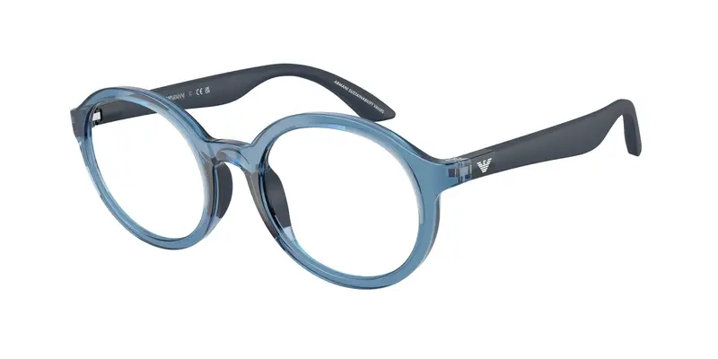 Emporio Armani Bambino EK3005 6210 Montature da vista Iniettato Blu Trasparente Rotonda Normale