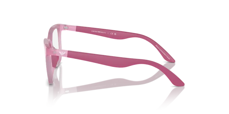 Emporio Armani Bambino EK3006 6133 Montature da vista Iniettato Rosa Trasparente Pillow Normale miniatura 3