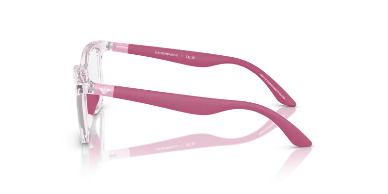 Emporio Armani Bambino EK3006 6139 Montature da vista Iniettato Rosa Trasparente Pillow Normale miniatura 3