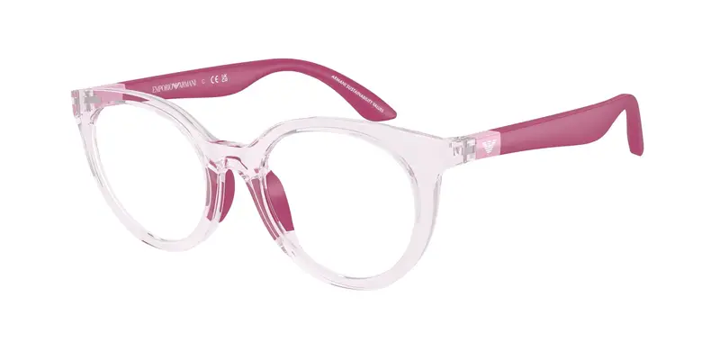 Emporio Armani Bambino EK3007  6139 Montature da vista Iniettato Rosa Trasparente Pantos Normale