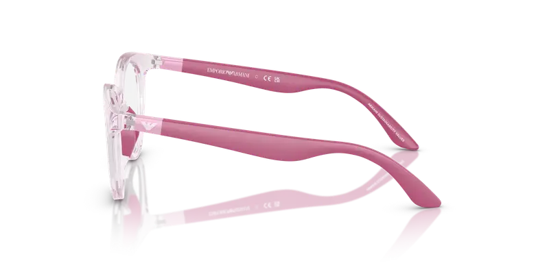 Emporio Armani Bambino EK3007 6139 Montature da vista Iniettato Rosa Trasparente Pantos Normale miniatura 3