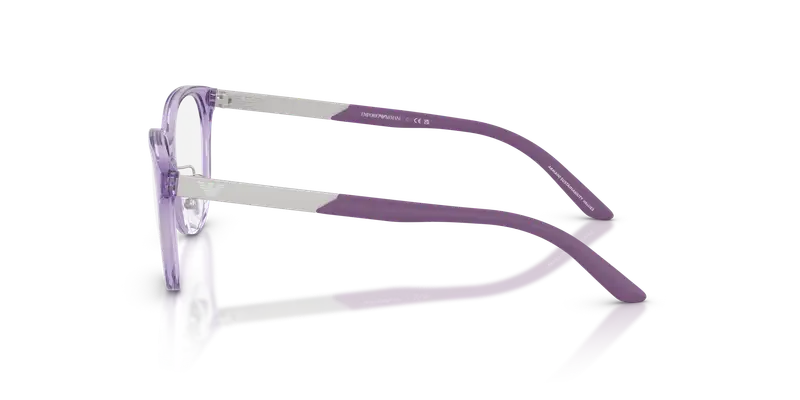 Emporio Armani Bambino EK3010 6280 Montature da vista Iniettato Viola Trasparente Cat Eye Normale miniatura 3