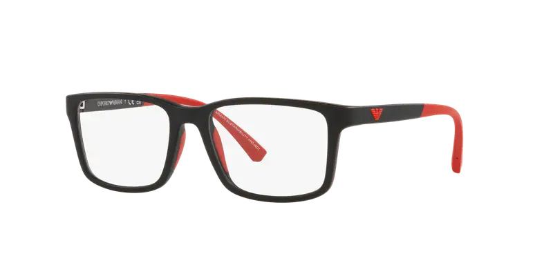 Emporio Armani Bambino EK3203 5001 Montature da vista Iniettato Nero Trasparente Pillow Normale miniatura 2