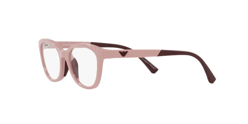 Emporio Armani Bambino EK3204 5086 Montature da vista Iniettato Rosa Trasparente Cat Eye Normale miniatura 3