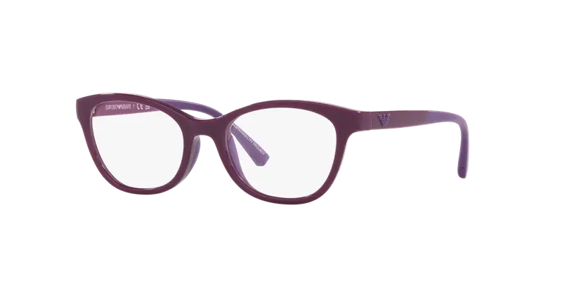 Emporio Armani Bambino EK3204 5115 Montature da vista Iniettato Viola Trasparente Cat Eye Normale miniatura 2