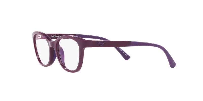 Emporio Armani Bambino EK3204 5115 Montature da vista Iniettato Viola Trasparente Cat Eye Normale miniatura 3
