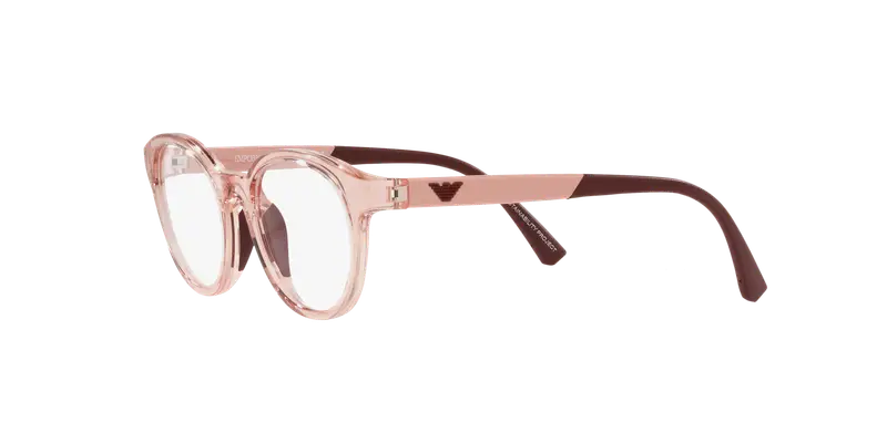 Emporio Armani Bambino EK3205 5544 Montature da vista Iniettato Rosa Trasparente Pantos Normale miniatura 3