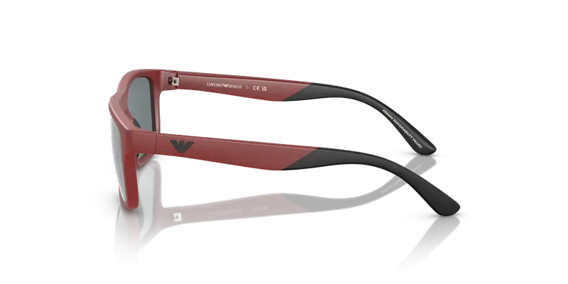 Emporio Armani Bambino EK4002 54626G Occhiali da sole Iniettato Rosso Grigio Pillow Specchiate Specchiato miniatura 3