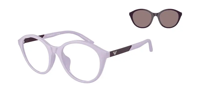 Emporio Armani Bambino EK4005U 62741W Occhiali da sole Iniettato Viola Trasparente Rotonda Normale