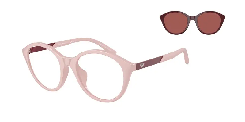 Emporio Armani Bambino EK4005U 62751W Occhiali da sole Iniettato Rosa Trasparente Rotonda Normale