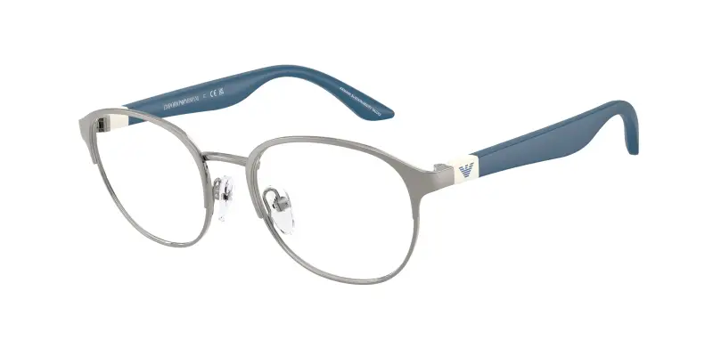 Bambino Emporio Armani EK1002 3010 Montature da vista Metallo Grigio Trasparente Pantos Normale