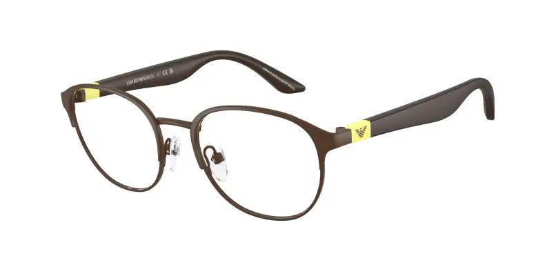 Bambino Emporio Armani EK1002 3434 Montature da vista Metallo Marrone Trasparente Pantos Normale