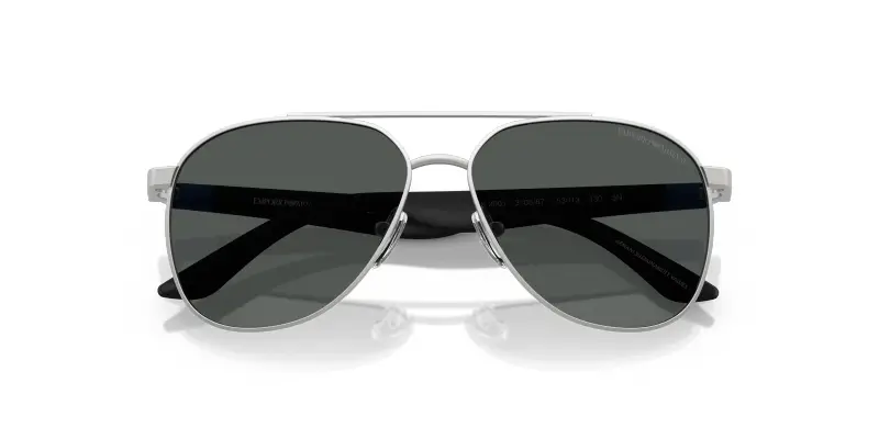 Bambino Emporio Armani EK2001 310587 Occhiali da sole Metallo Argento Grigio Pilot Normale miniatura 2