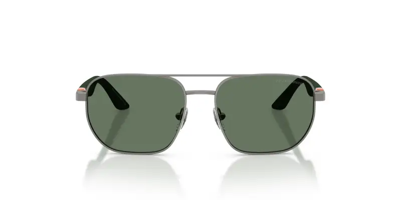 Bambino Emporio Armani EK2003 300371 Occhiali da sole Metallo Grigio Verde Squadrata Normale miniatura 3