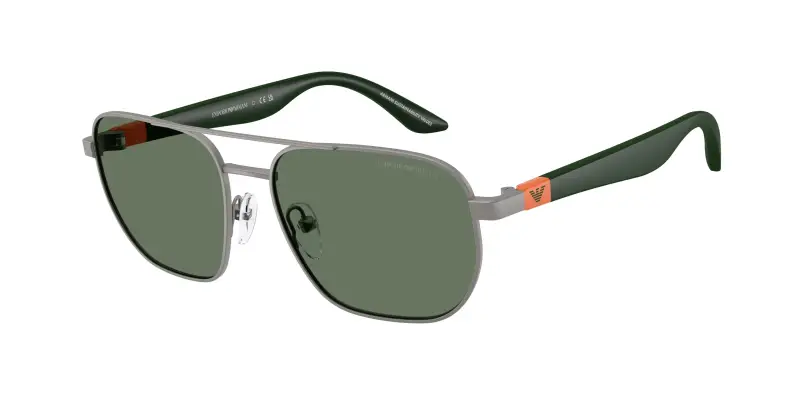 Bambino Emporio Armani EK2003 300371 Occhiali da sole Metallo Grigio Verde Squadrata Normale