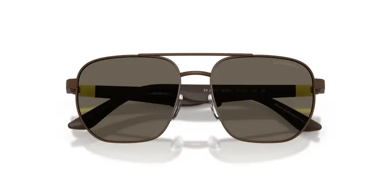 Bambino Emporio Armani EK2003 3434/3 Occhiali da sole Metallo Marrone Marrone Squadrata Normale miniatura 2