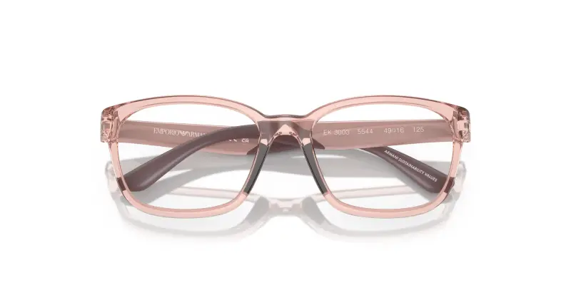 Bambino Emporio Armani EK3003 5544 Montature da vista Iniettato Rosa Trasparente Pillow Normale miniatura 2