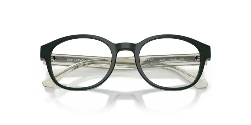 Bambino Emporio Armani EK3012U 6381 Montature da vista Acetato Verde Trasparente Pantos Normale miniatura 2
