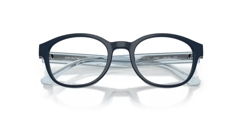 Bambino Emporio Armani EK3012U 6382 Montature da vista Acetato Blu Trasparente Pantos Normale miniatura 2