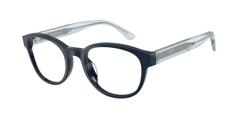 Bambino Emporio Armani EK3012U 6382 Montature da vista Acetato Blu Trasparente Pantos Normale