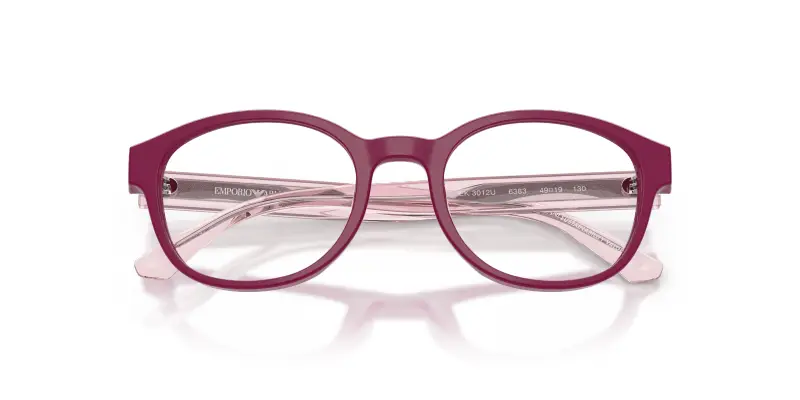Bambino Emporio Armani EK3012U 6383 Montature da vista Acetato Viola Trasparente Pantos Normale miniatura 2