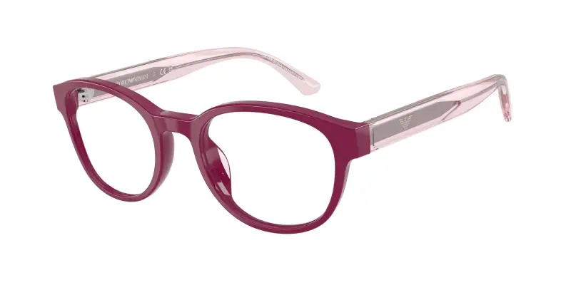 Bambino Emporio Armani EK3012U 6383 Montature da vista Acetato Viola Trasparente Pantos Normale
